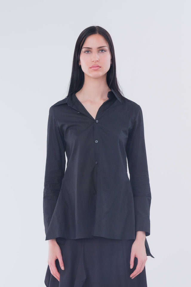 Backside Flared Blouse In Black