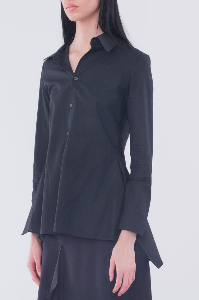 Backside Flared Blouse In Black