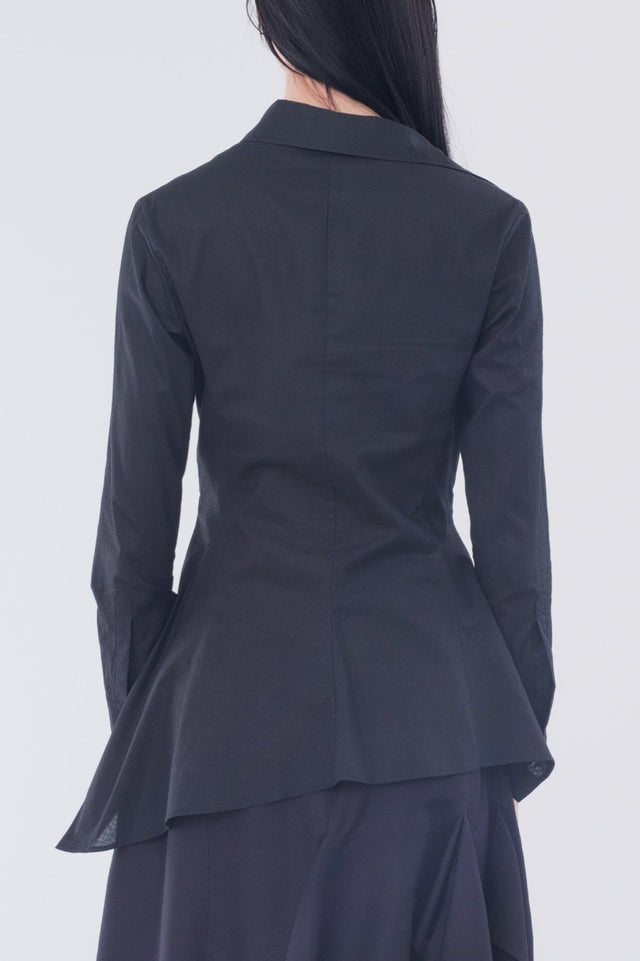 Backside Flared Blouse In Black