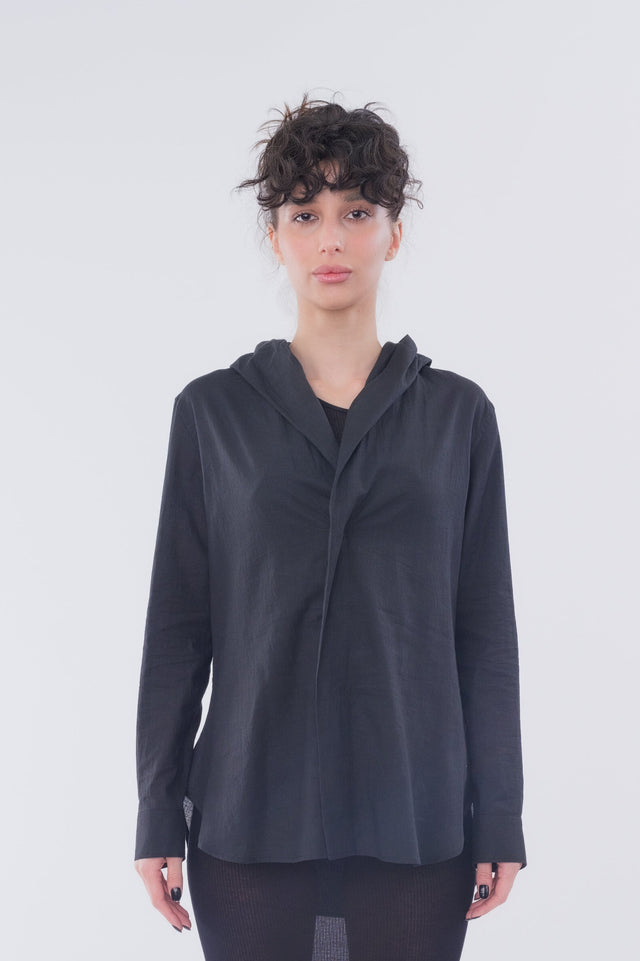 Draped Hood Shirt