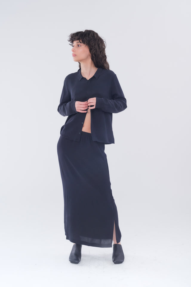 Silk Column Skirt