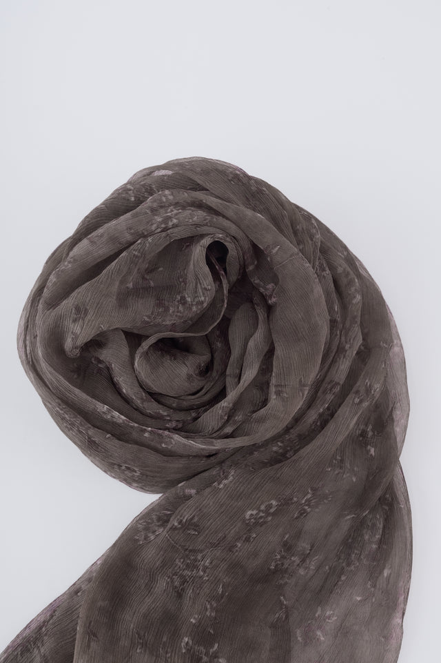 Grey Floral Scarf