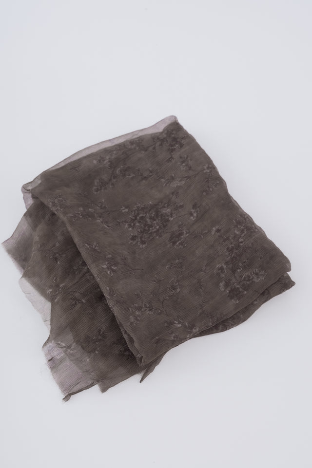 Grey Floral Scarf
