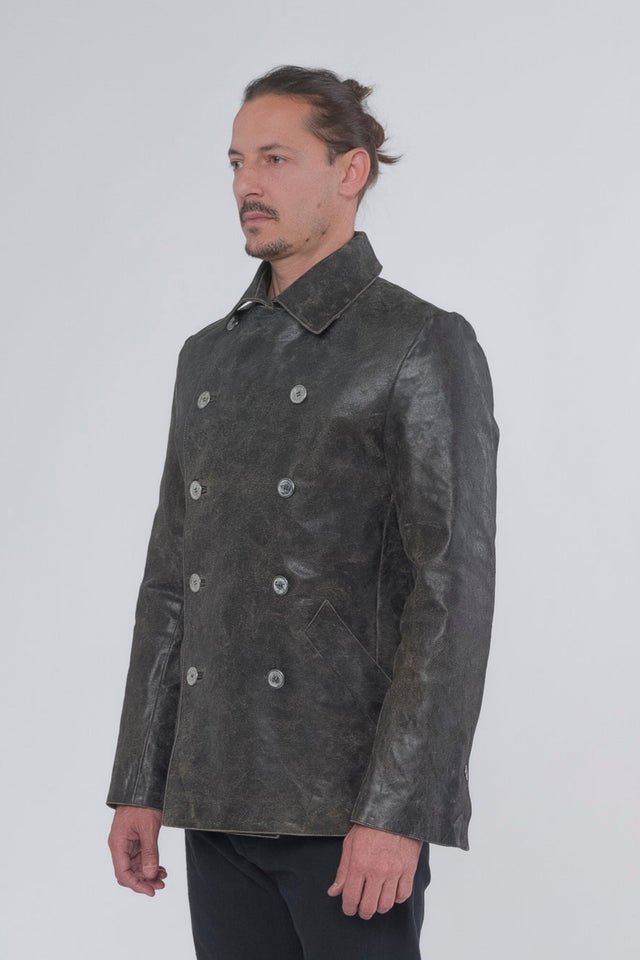 Leather Pea Coat