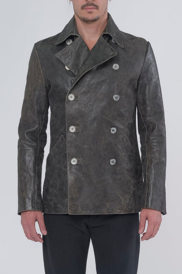 Leather Pea Coat
