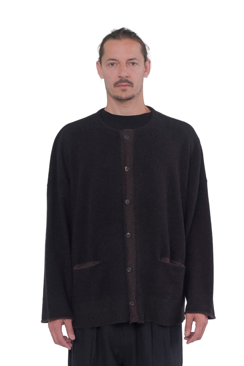 Black Crew Neck Cardigan