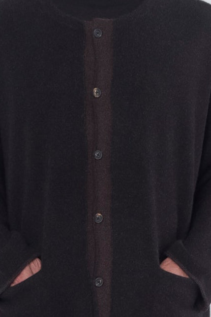 Black Crew Neck Cardigan