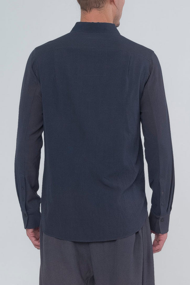 Spread Collar Wool Shirt