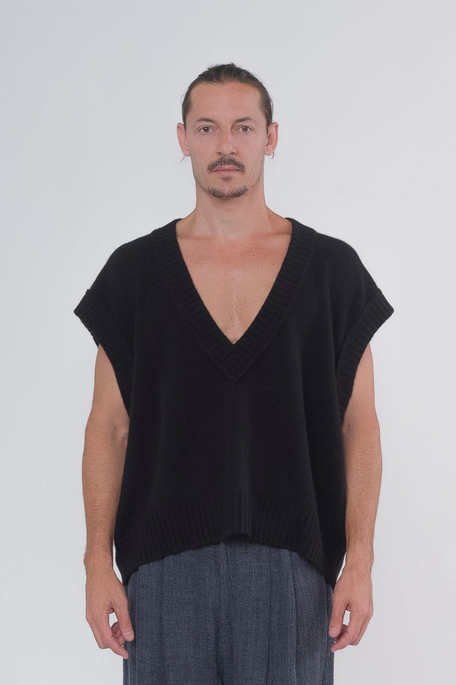 Sleeveless V-Neck Sweater