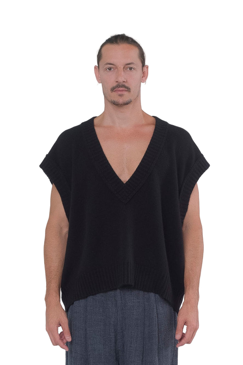 Sleeveless V-Neck Sweater