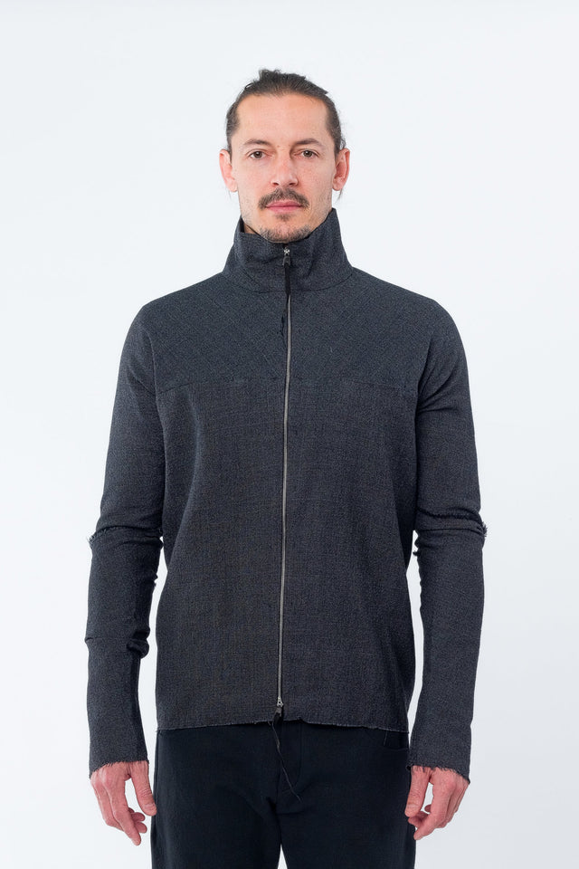 Zipped Tall Collar Shirt