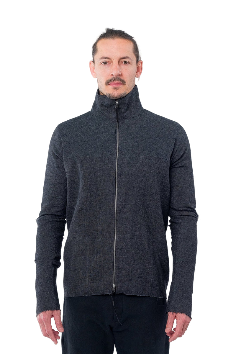 Zipped Tall Collar Shirt