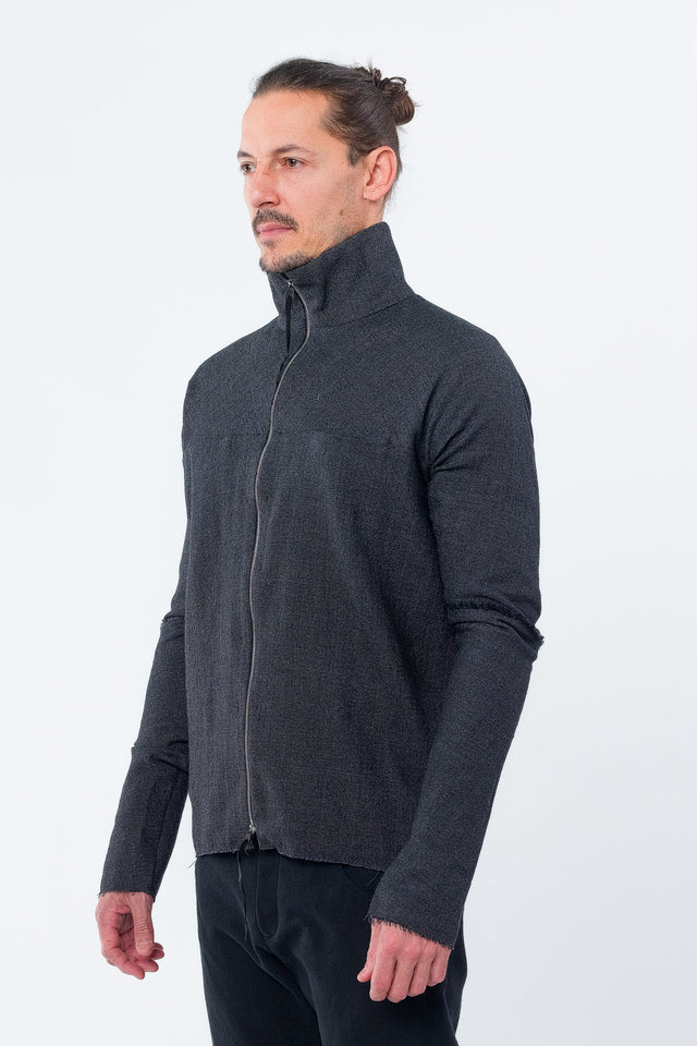Zipped Tall Collar Shirt