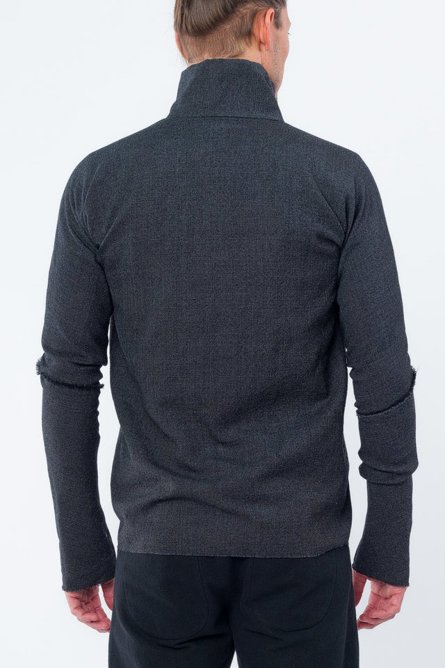 Zipped Tall Collar Shirt