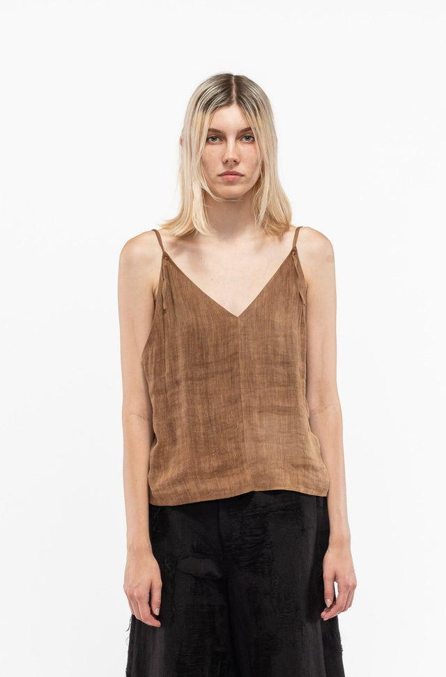 Ochre Cropped Halter Top