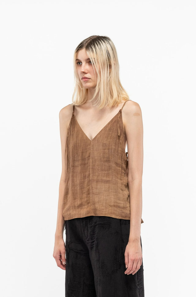Ochre Cropped Halter Top