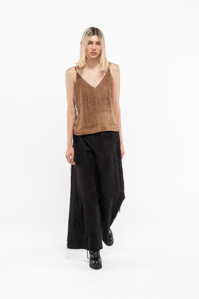 Ochre Cropped Halter Top