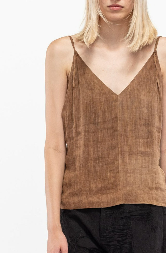 Ochre Cropped Halter Top