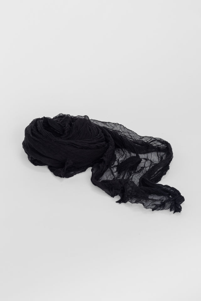 WRINKLED SCARF BLACK