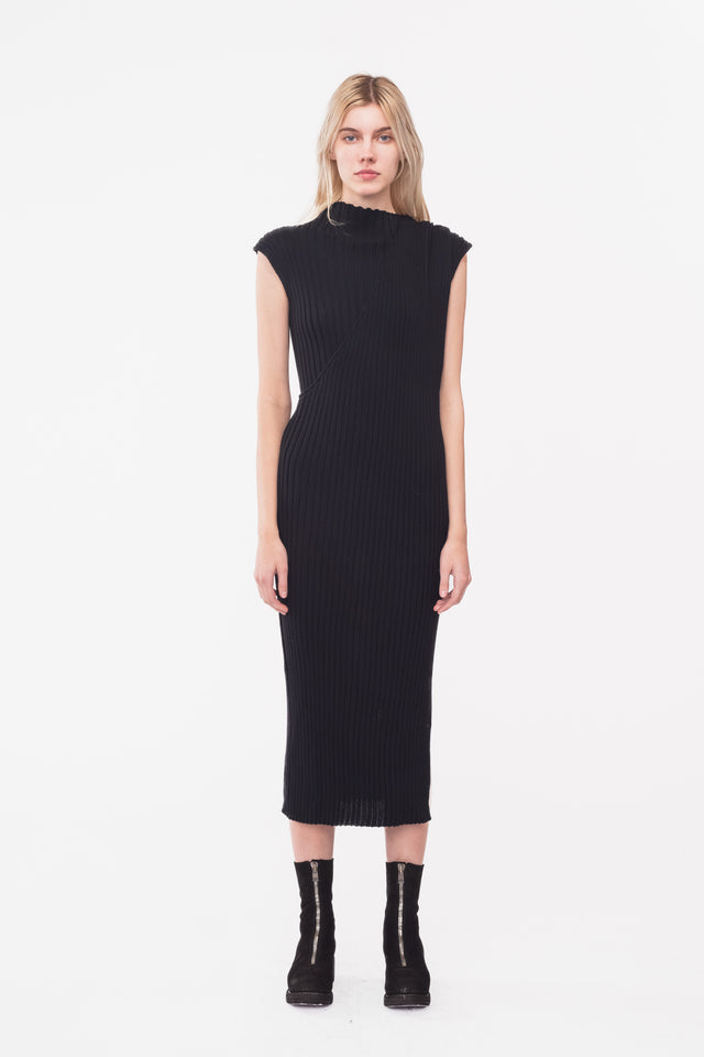 Wool Stripe Knit Dress