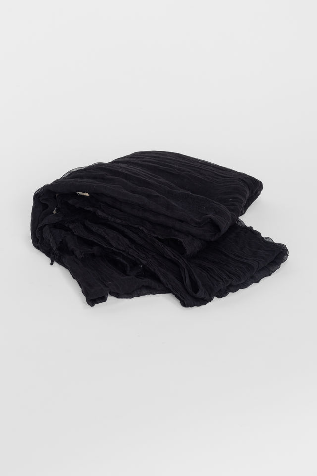 WRINKLED SCARF BLACK