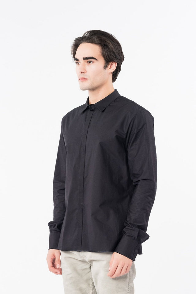 Hidden Buttonhole Shirt Black
