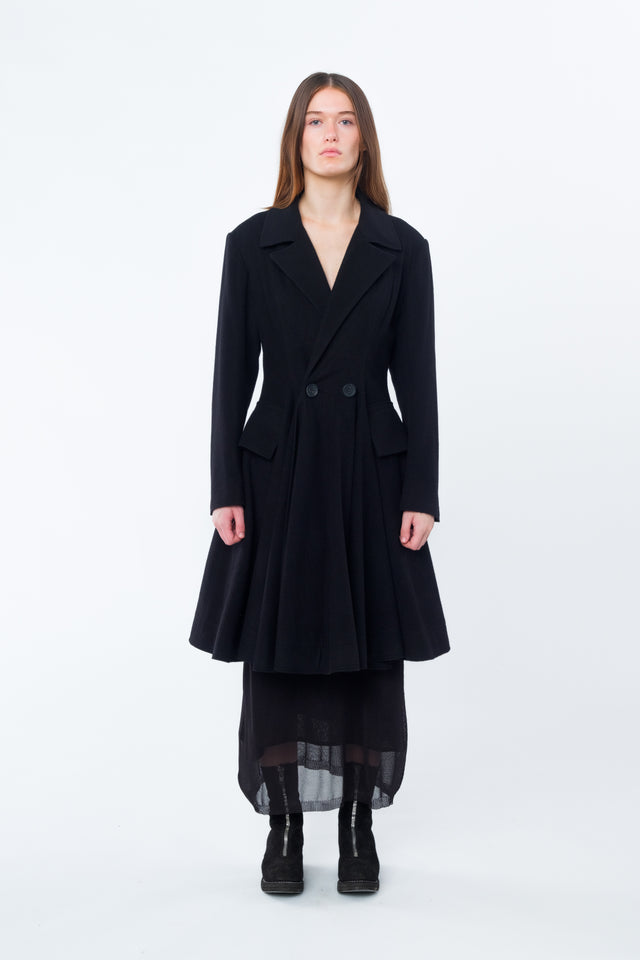 Paneled Flare Coat