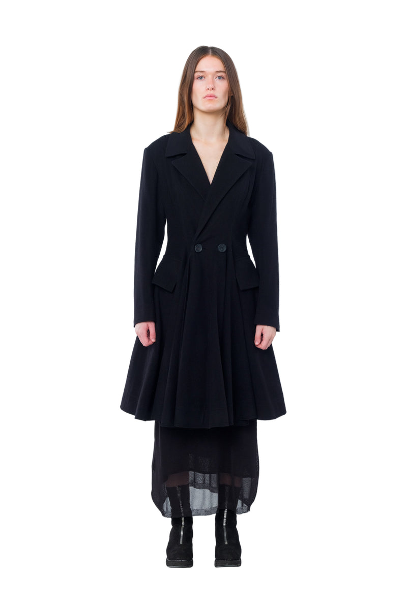 Paneled Flare Coat