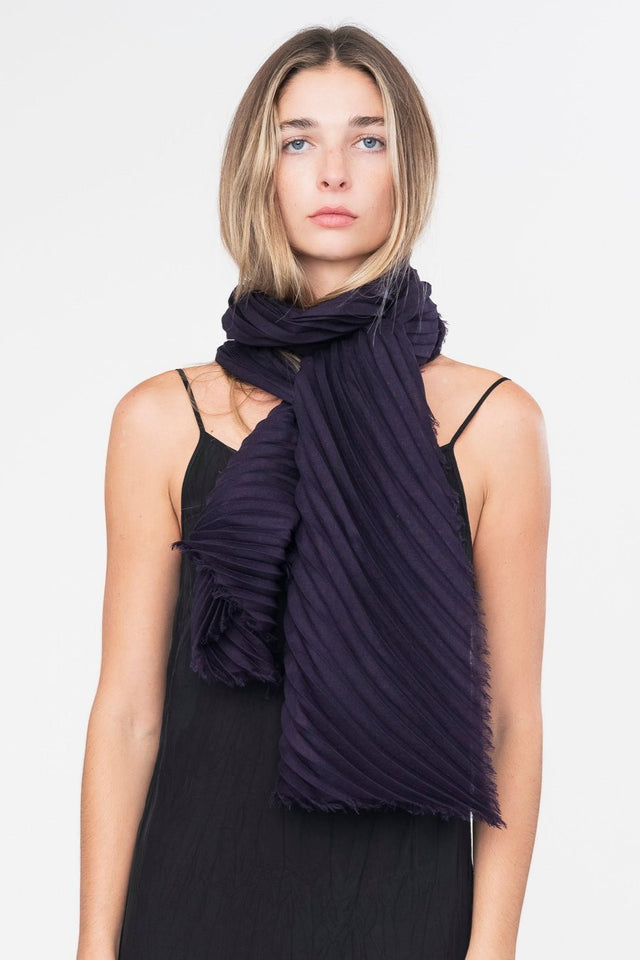 Silk Wool Pleats Stole