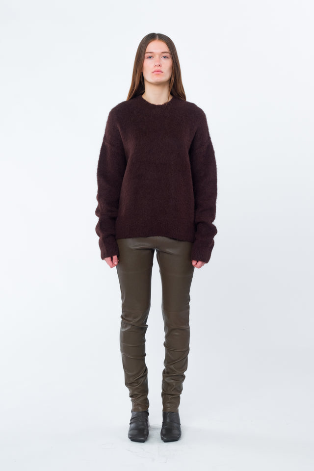 Dark Olive Leather Legging