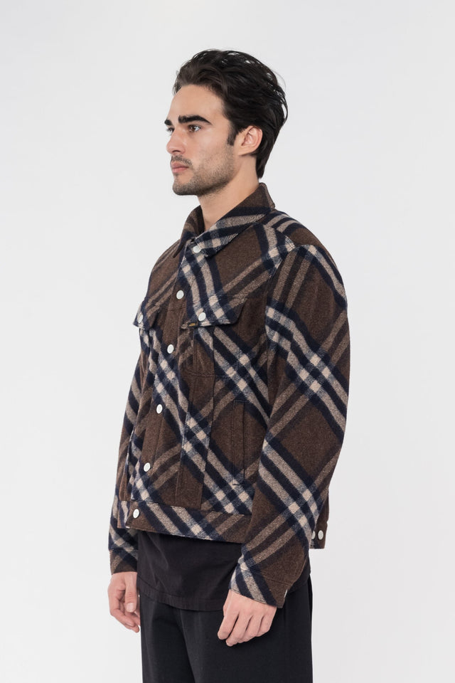 Brown Check Workwear Jacket