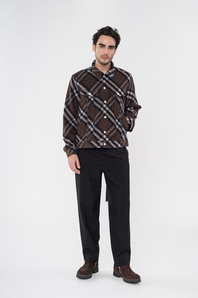 Brown Check Workwear Jacket