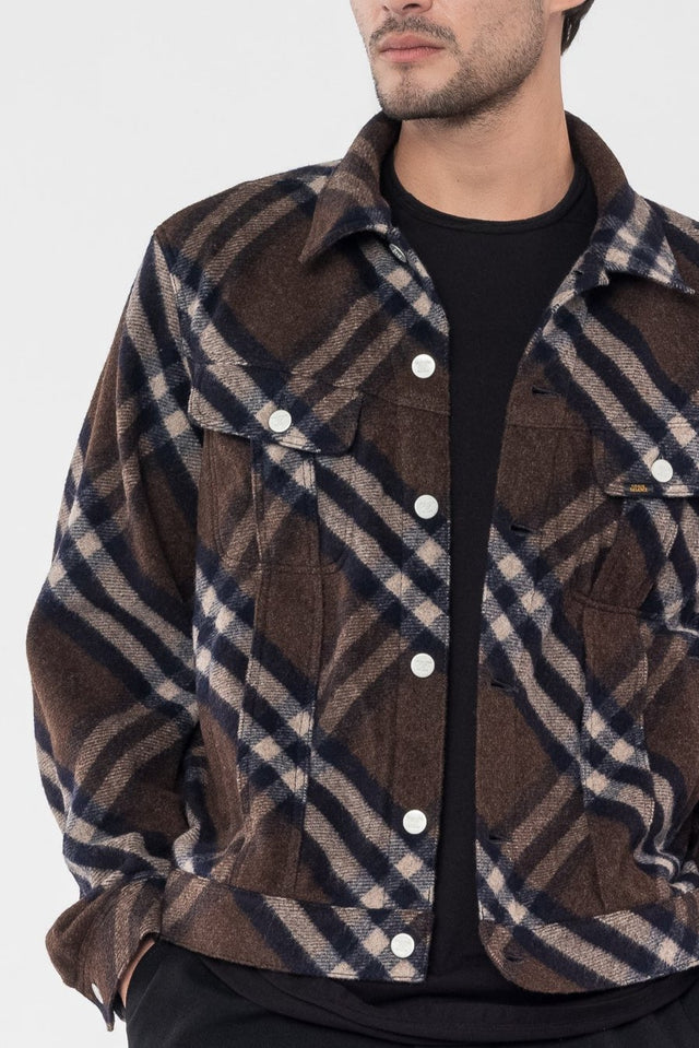 Brown Check Workwear Jacket