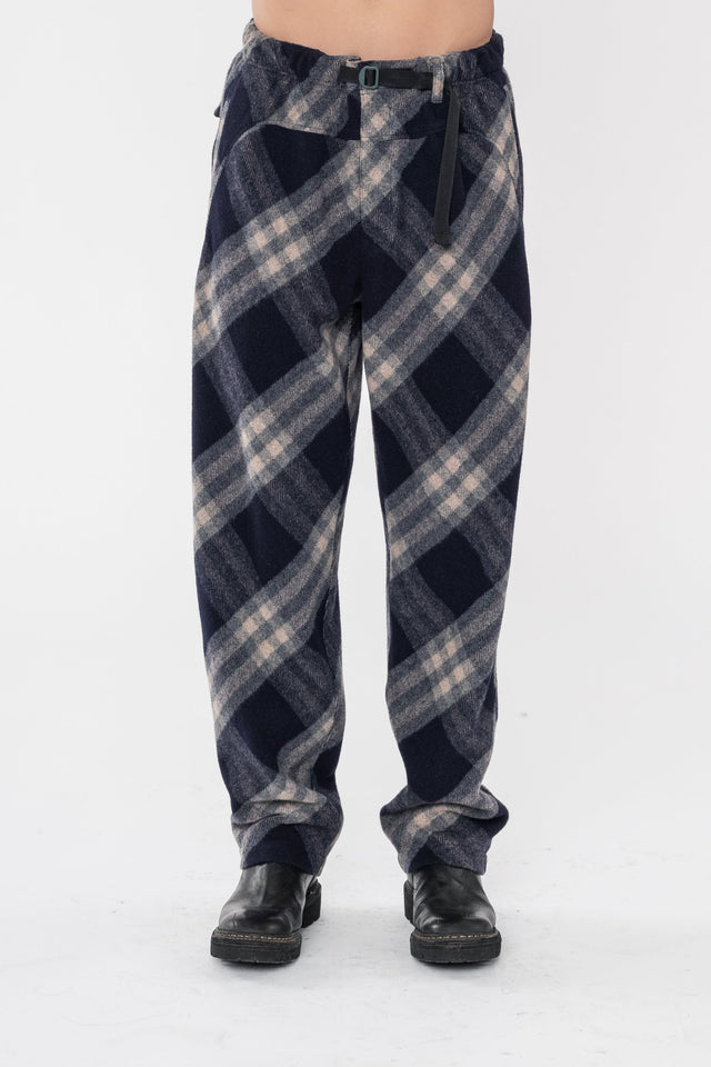 Navy Check Pant