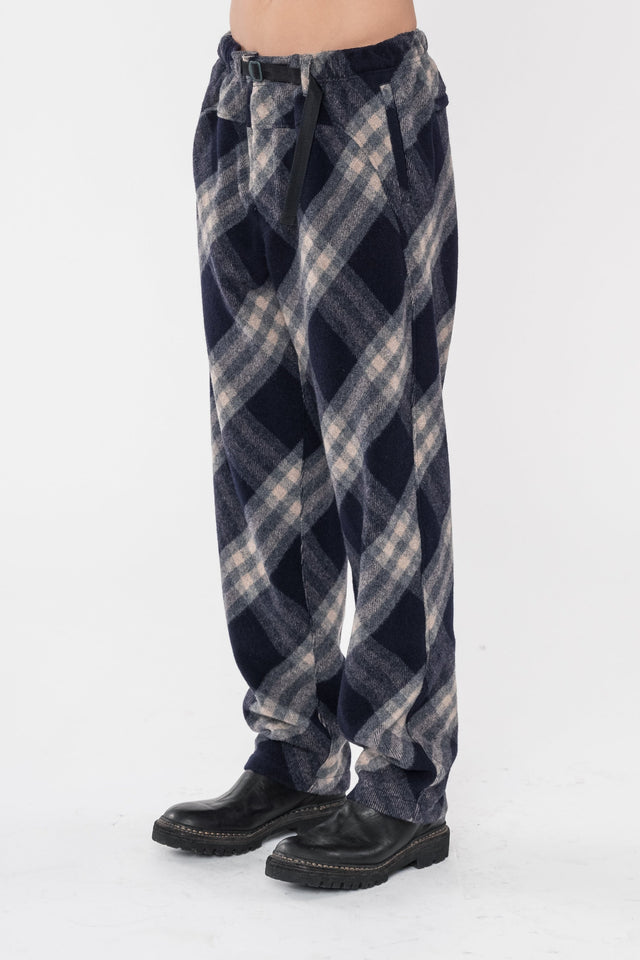 Navy Check Pant