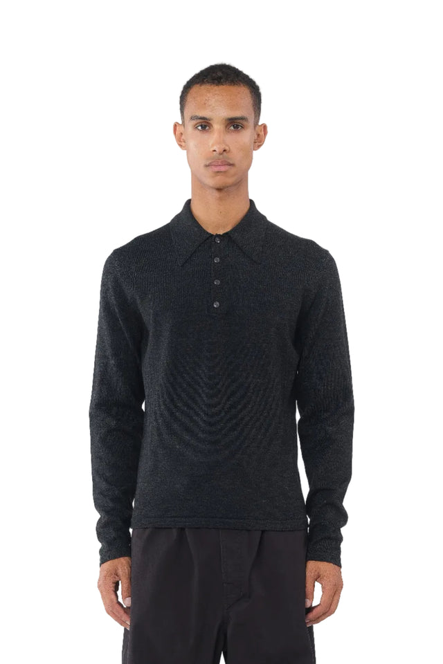 Ink LS Knitted Polo