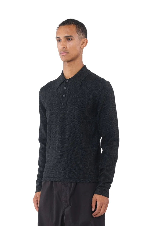 Ink LS Knitted Polo