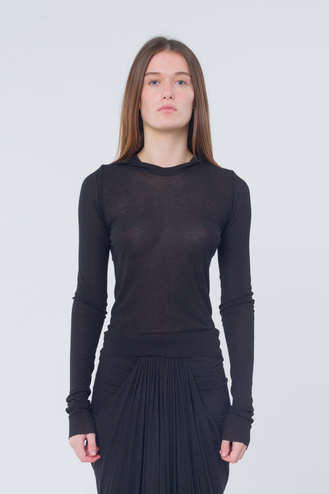 Cropped Rib Knit Tee