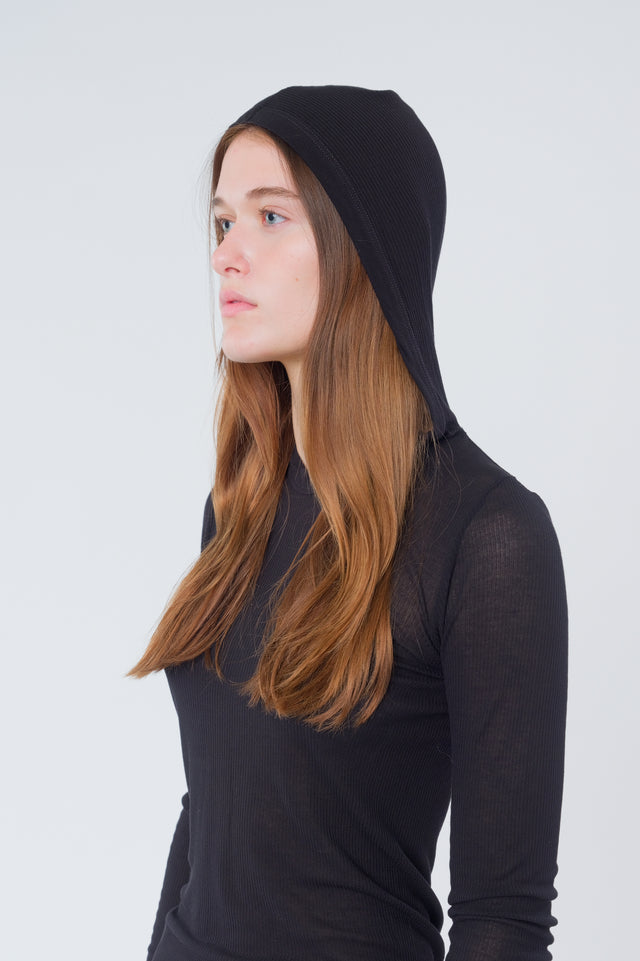 Cropped Rib Knit Tee