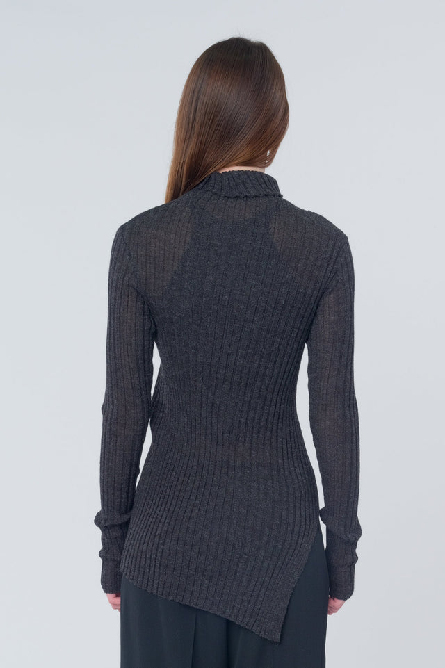 Diagonal Zip Cardigan