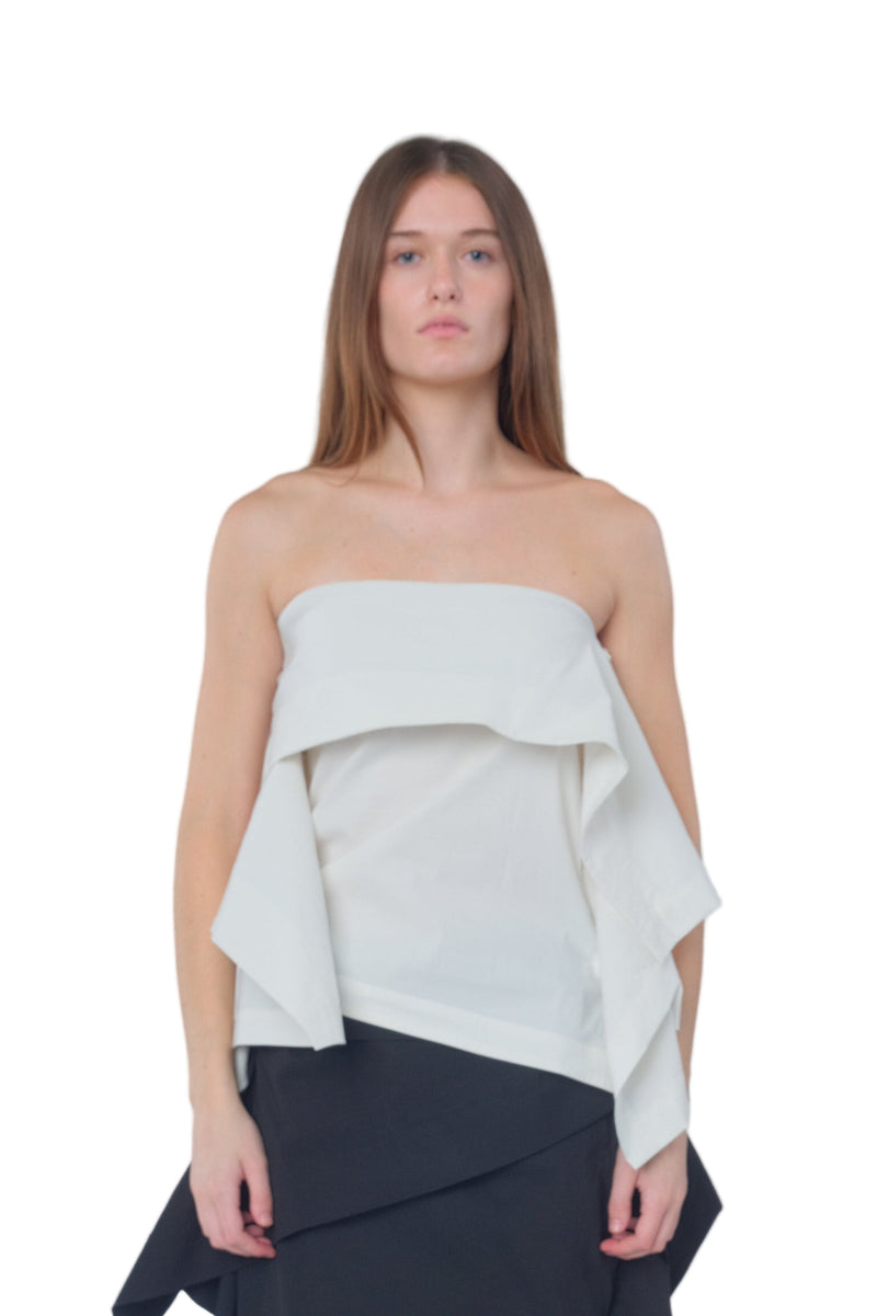 White Collapsing Sculpture Top