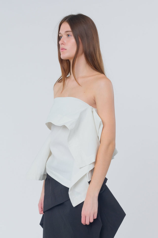White Collapsing Sculpture Top