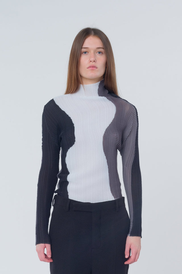 Abstract Tint Pleats Top