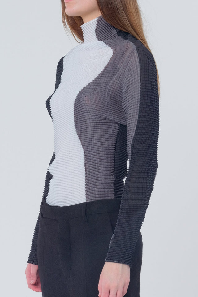 Abstract Tint Pleats Top