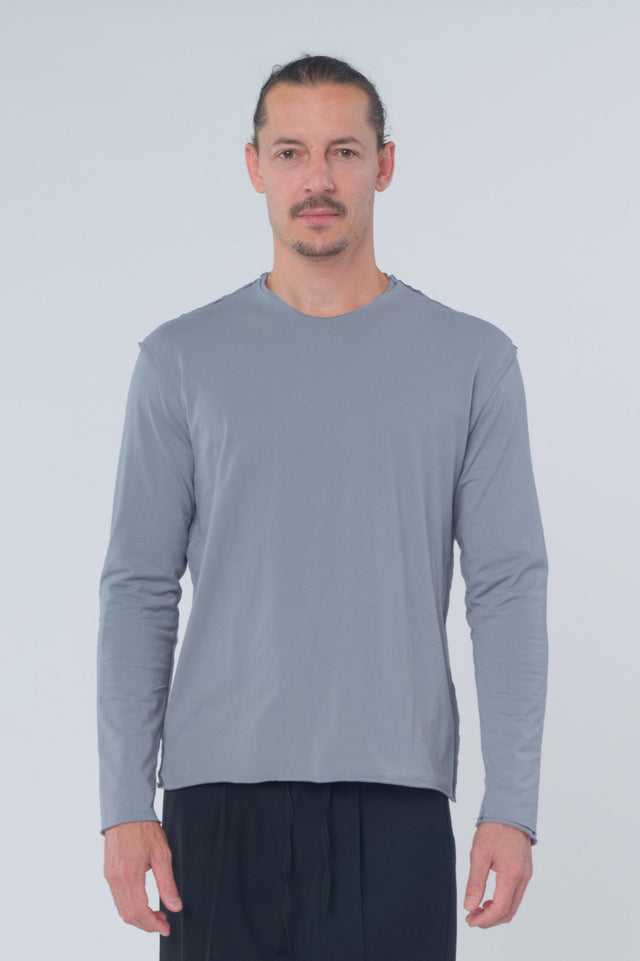 Light Grey LS Crewneck Tee
