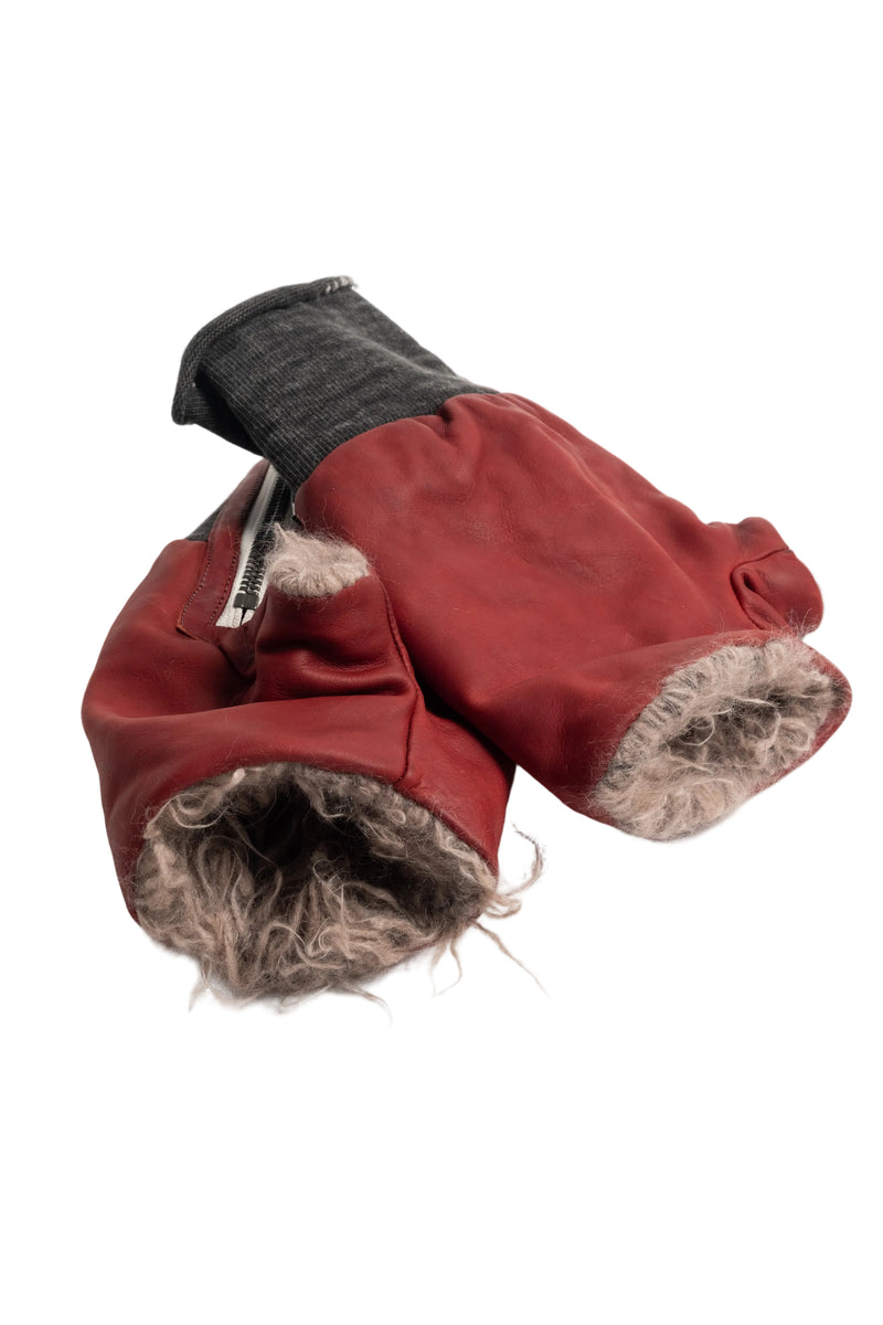 Red Open Finger Glove