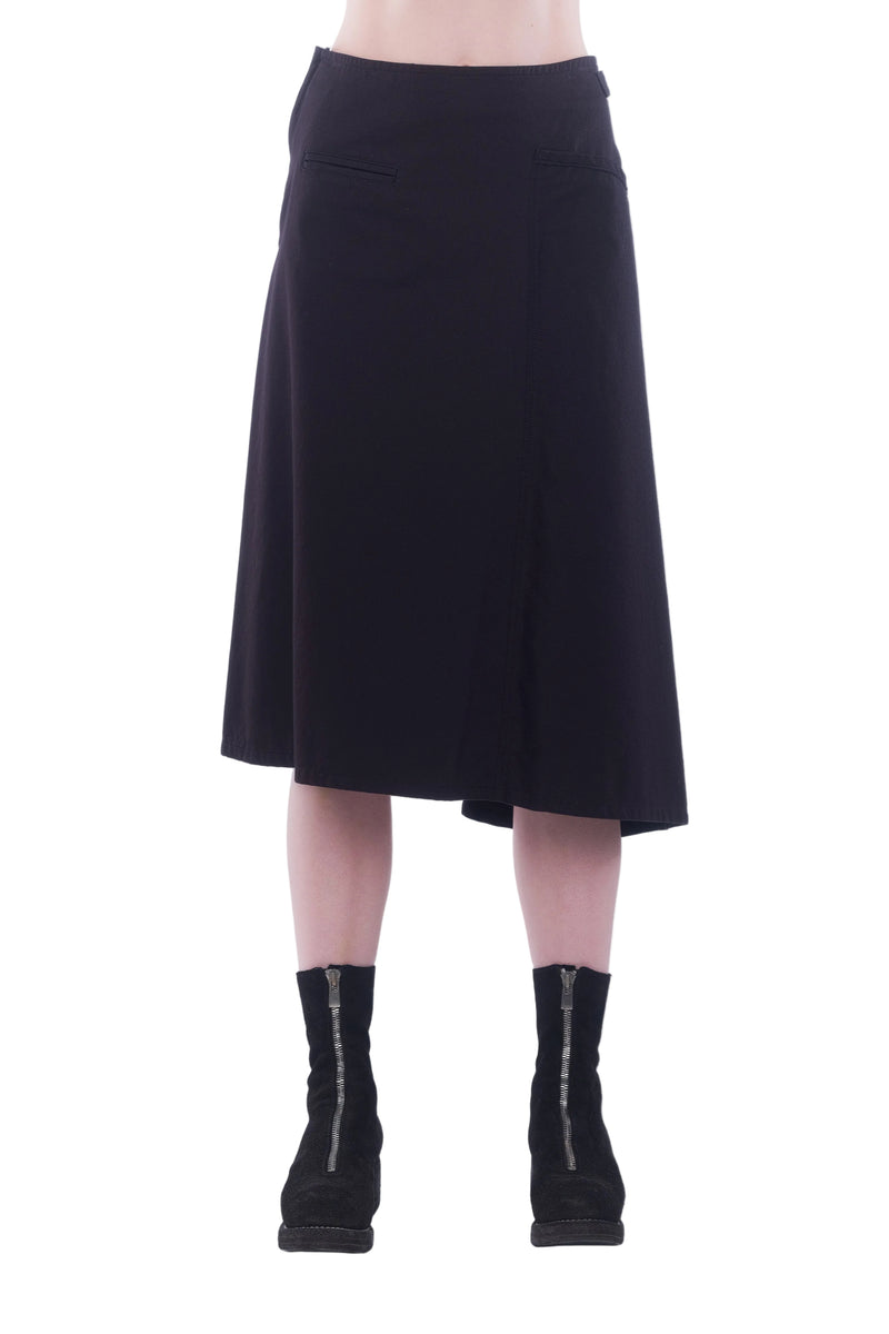Cotton Twill Draped Skirt