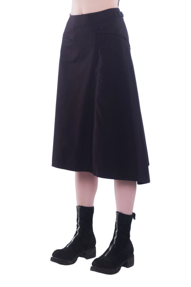 Cotton Twill Draped Skirt