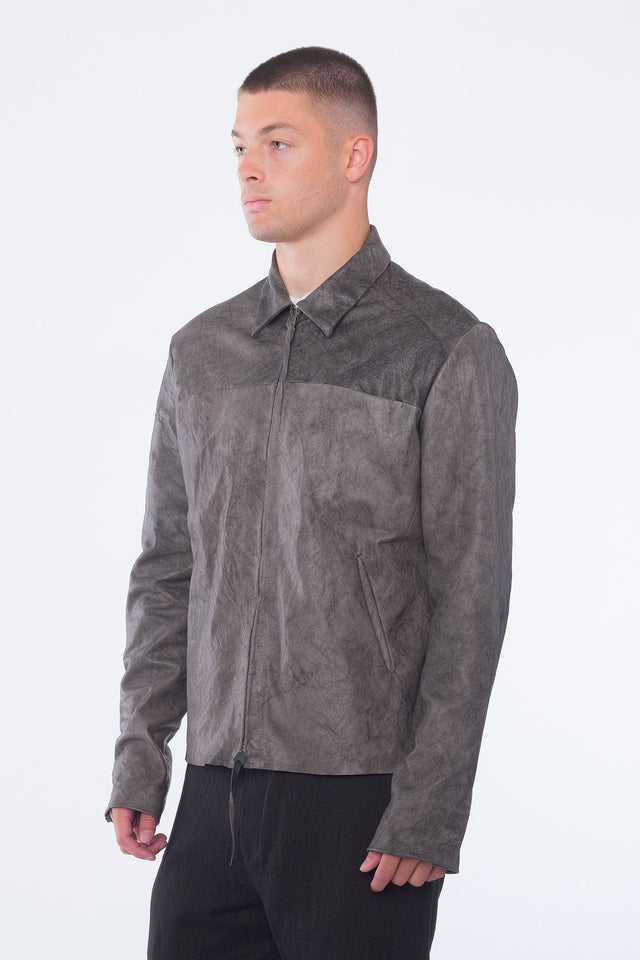 Zipped Lamb Trucker Jacket