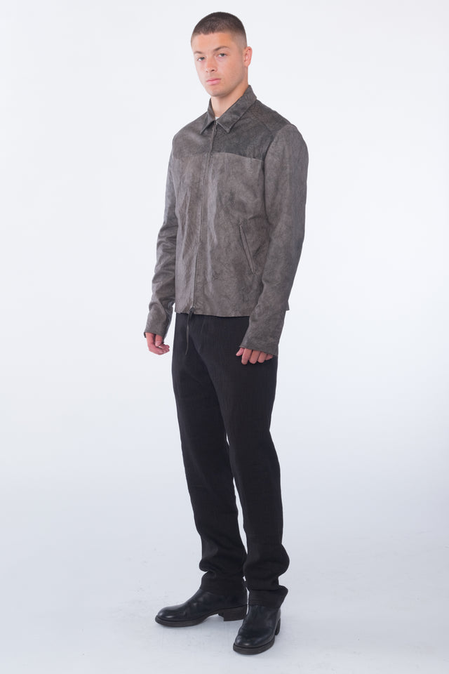 Zipped Lamb Trucker Jacket